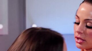 Lesbian Rough Play - Big Boobs Babes AbbyMac & AlineLopex Finger Each Other's Ass