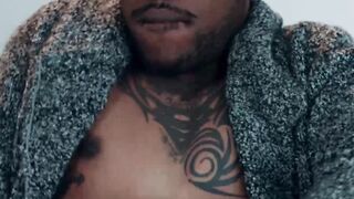 Black Gay Porn Star's Big Black Dick Stroking Masturbation Session