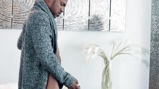 Black Gay Porn Star's Big Black Dick Stroking Masturbation Session