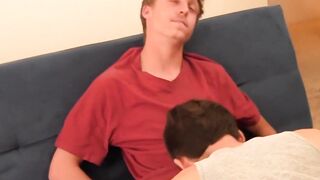 Twink Threesome - Hot Guys Share Intense Blowjobs And Anal Sex
