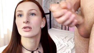 Babe on her knees sucking thick cock - Blowjob POV with cumshot