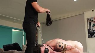 Dominatrix Andrei Stone Plays Rough with Submissive Slave Boy - Scene 1