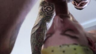 Tattooed Daddy's Boy Gets Raw Anal Pounding