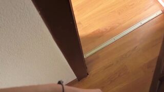 Hot Babe MIRA SQUIRTS on Roomie's Face After Spanking Him For Peeking
