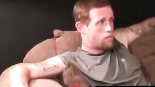 Ink-Stained Muscle Hunks Jerking Off And Explosively Orgasing