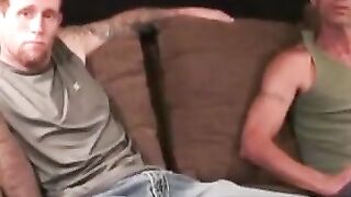 Ink-Stained Muscle Hunks Jerking Off And Explosively Orgasing