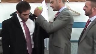 Businessmen Bare-Assed Anal Rimjob & Fuck with Huge Load of Sperm on Ass