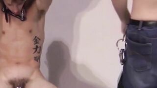 Twink Bondage Slaves Submissively Serviced By Dominant Muscle Studs