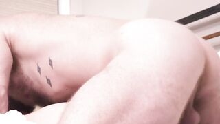 Hairy Bear's Huge Dick Fucks Twunk in Rough Anal Sex