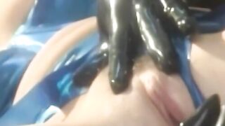Vintage Latex Fingering - Anal Play With Old-Young Couple