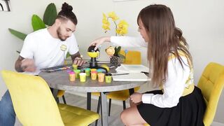 Sexy college girl Violet Moor Gets A Dirty Pass From Her Teacher
