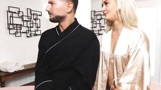Blondie Bombshell Blowjob & Deepthroat - Proffesional Pornstar Fucks Older Man