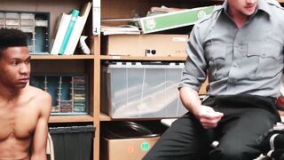 Black Pervert Gets His Ass Demolition By White Security Officer