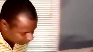 Mature Black Guy Gives Older White Man A Rough Blowjob And Fucks Him Hard