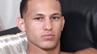 Muscle Ink Hunk's Leather Jacket & Abs Strokes His Big Dick For Your Pleasure