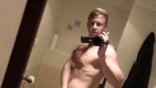 Blonde Hunk's Solo Masturbation Session - Close-Up View
