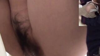 Japanese Bubble Teen Fingered in Toilet - Pee Break POV Footjob