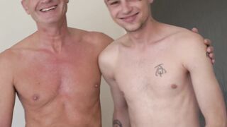3way Thugged Out - Mature Men Sucking Teen Twink's Dick