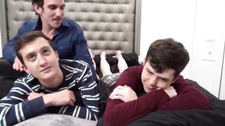 Twink Stepbrothers Share Dad's Bed And Facial Load