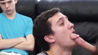 Three's Company - Taboo Threesome With Twink Boys And A Hot Blowjob