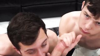 Three's Company - Taboo Threesome With Twink Boys And A Hot Blowjob