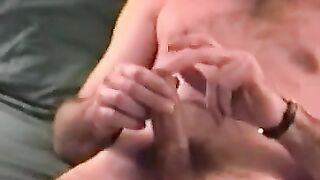 Hairy Twinks Solo Stroke - Close-up View of Hunk's Long Dick