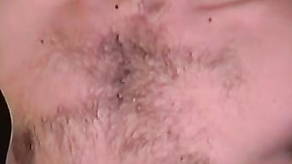 Hairy Twinks Solo Stroke - Close-up View of Hunk's Long Dick