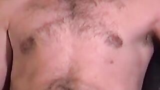 Hairy Twinks Solo Stroke - Close-up View of Hunk's Long Dick