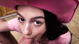 Step-Dad's Dirty Little Slut - Petite Teenager Summers Renée Sucks & Swallows