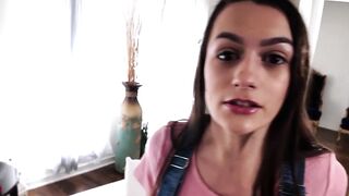 Step-Dad's Dirty Little Slut - Petite Teenager Summers Renée Sucks & Swallows