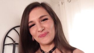Petite HOTTIE #LUNA_LOVELY - POV BLOWJOB & FACIAL on COUCH with SEX TOY IN ASS
