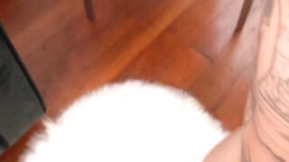 Petite HOTTIE #LUNA_LOVELY - POV BLOWJOB & FACIAL on COUCH with SEX TOY IN ASS