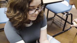 college girl #LeaLoving Sucks Her Study Buddy's Dick While Studying For Exams