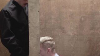Hot Seminary Student Gives Blow Job to His Superior in Confessional Booth
