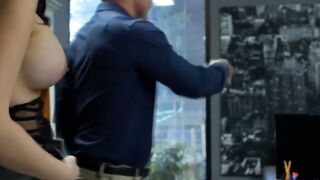 TS Babe Gets Analized By Co-Worker - Butt Fucking Action With Role Reversal