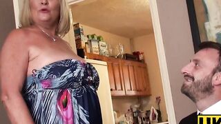 UK Sub Sluts Mature Cougar Rides Young Stud's Big Dick