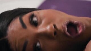 Anal Threesome FFM - Ass-Fucking Blonde Babe with Big Dick in Doggy Style