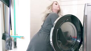Mom's Laundry Room Fetish - PornStar Mom Uses Dildo On Washing Machine
