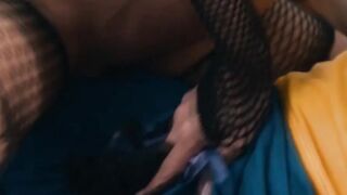 Step-Mom's Hot Lesbian Threesome with Step Son - FFM Triple Penetration