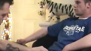 Straight Guy's Surprise Blowjob From Gay Buddy - Deepthroat & Facial