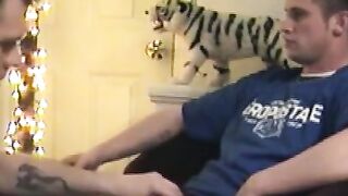 Straight Guy's Surprise Blowjob From Gay Buddy - Deepthroat & Facial