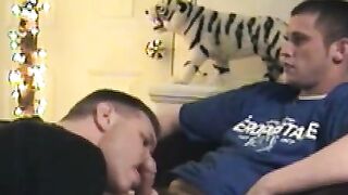 Straight Guy's Surprise Blowjob From Gay Buddy - Deepthroat & Facial