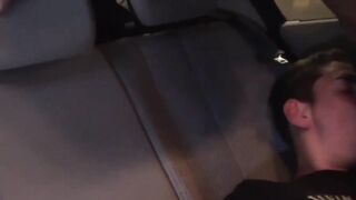 Hunger Games - Back Seat Blowjob Swap" or "Back-Seater's Delight: Double BJ from Jock Twinks