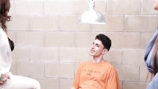 Prison Break Threesome - Horny Inmates Share Cell With Big Dick Prison Guard