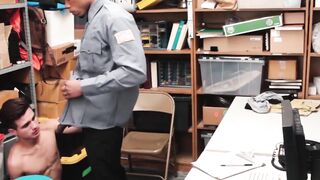 Black Security Guard VS Latin Shoplifting Babe in Hot Lesbian Threesome