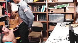 Black Security Guard VS Latin Shoplifting Babe in Hot Lesbian Threesome
