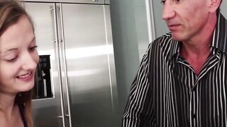 Step-Dad's Slutty Daughter - Step Dad Fucks & JIZZES On Teen Face