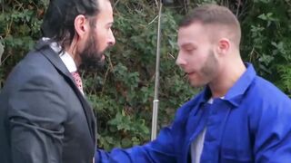 Poolside Pool Cleaning - Old Man Fucked By Young Hunk Diego Rexx