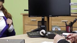 Big-Tits MILF Loan Agent Seduces Client With Her Massive Boobs