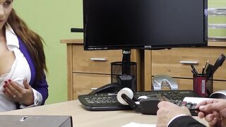 Big-Tits MILF Loan Agent Seduces Client With Her Massive Boobs